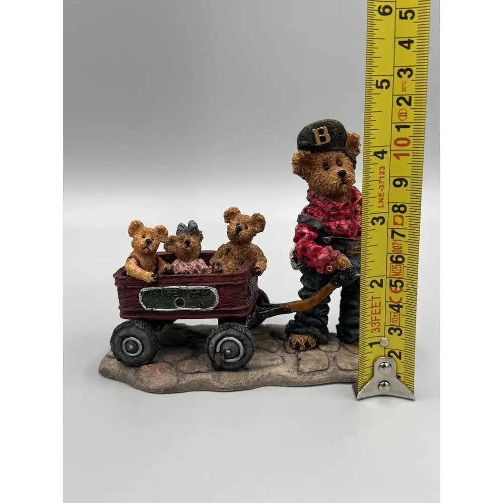Boyds Bears Huck w/ Mandy Zoe Zack Rollin Along Wagon Figurine 227727
